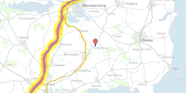 Trafikstøjkort på Grumstrupvej 59, 8732 Hovedgård