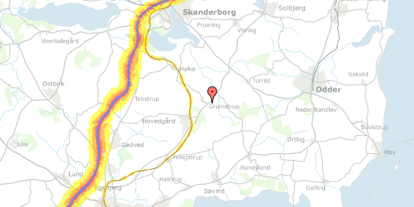 Trafikstøjkort på Grumstrupvej 61, 8732 Hovedgård