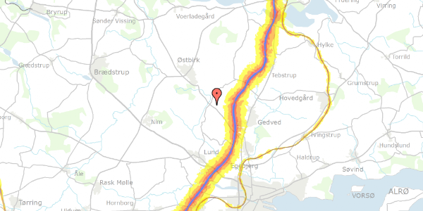 Trafikstøjkort på Stenkærvej 19, 8752 Østbirk