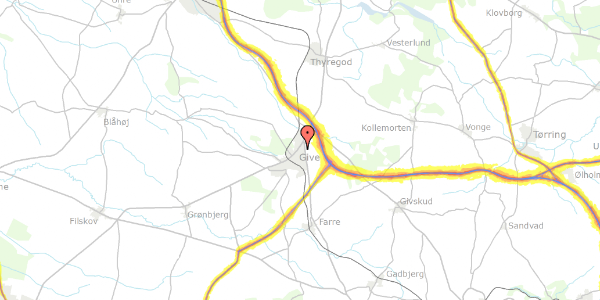 Trafikstøjkort på Agerbølparken 5B, 7323 Give