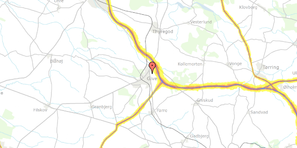 Trafikstøjkort på Agerbølparken 43, 7323 Give