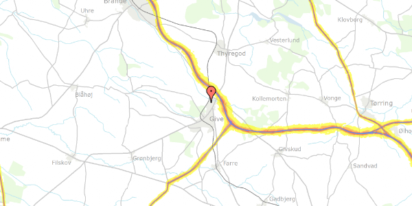 Trafikstøjkort på Troldmosevej 11A, 7323 Give