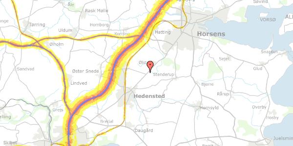 Trafikstøjkort på Hovedvejen 115, 8723 Løsning