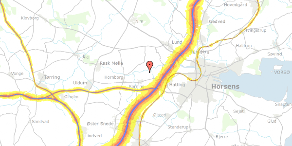 Trafikstøjkort på Korning Nørremark 31, 8700 Horsens