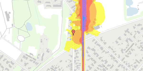 Trafikstøjkort på Mosegade 27, 8722 Hedensted