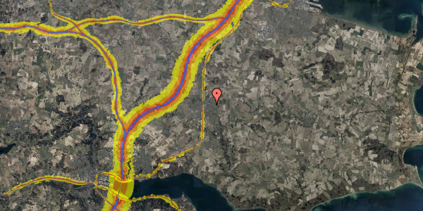 Trafikstøjkort på Rørkærvej 45C, 8722 Hedensted