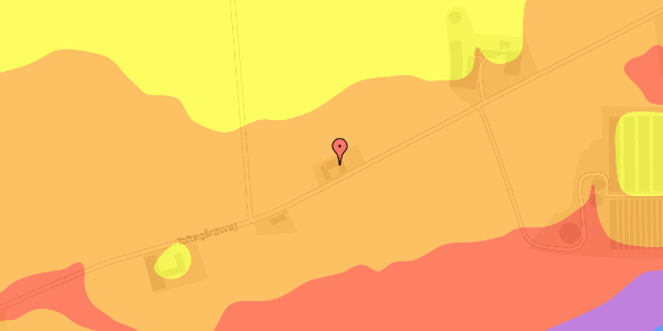 Trafikstøjkort på Toftegårdsvej 28, 8722 Hedensted