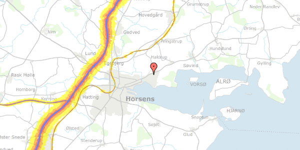 Trafikstøjkort på Agerbakken 35, 8700 Horsens