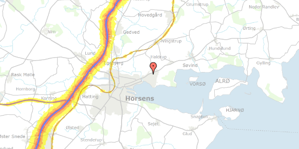 Trafikstøjkort på Agerbakken 37, 8700 Horsens