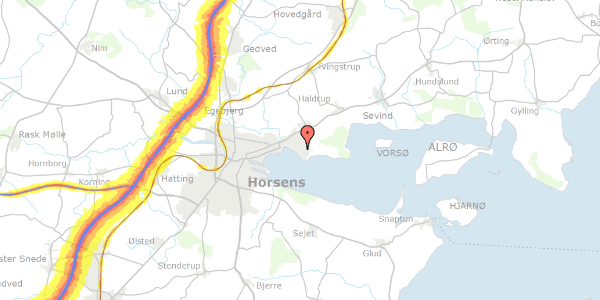 Trafikstøjkort på Agertoften 3, 8700 Horsens