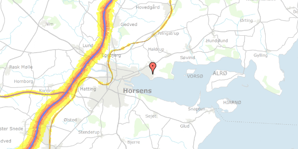 Trafikstøjkort på Agertoften 5, 8700 Horsens