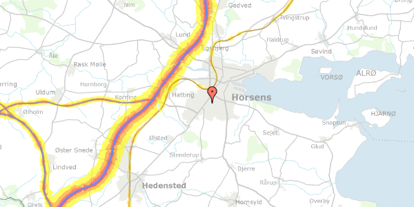 Trafikstøjkort på Ahornvej 5, 8700 Horsens