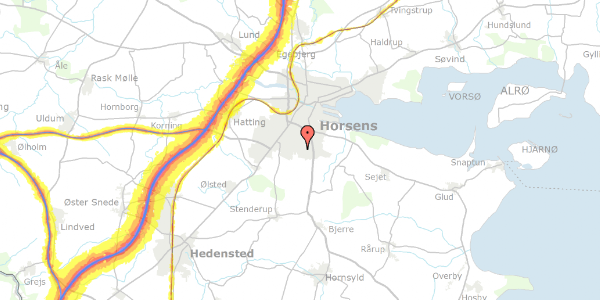 Trafikstøjkort på Anemonevej 158, 8700 Horsens