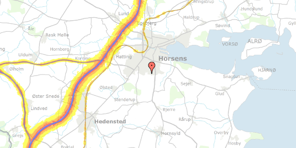 Trafikstøjkort på Anemonevej 266, 8700 Horsens