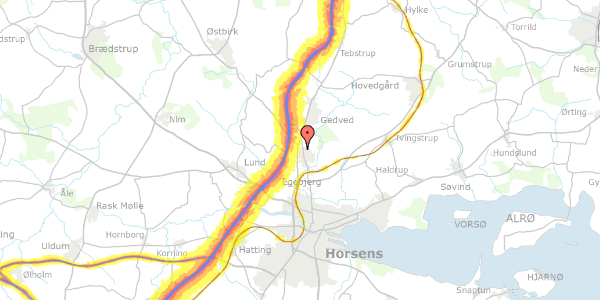 Trafikstøjkort på Askeholm 61, 8700 Horsens