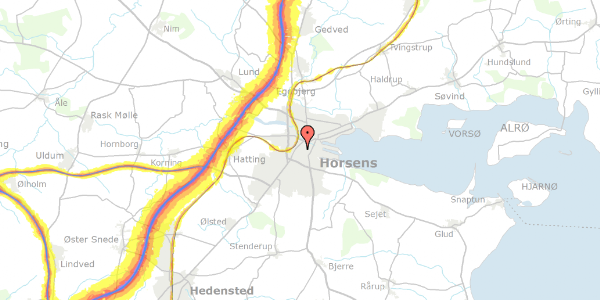 Trafikstøjkort på Baldersgade 39, 8700 Horsens