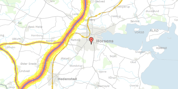 Trafikstøjkort på Bankagervej 194, 8700 Horsens