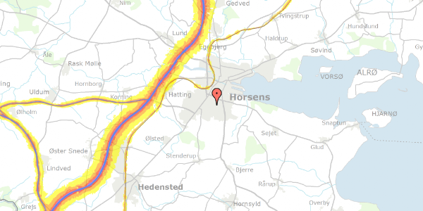 Trafikstøjkort på Bankagervej 212, 8700 Horsens