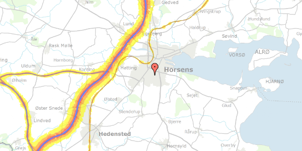 Trafikstøjkort på Bankagervej 214, 8700 Horsens