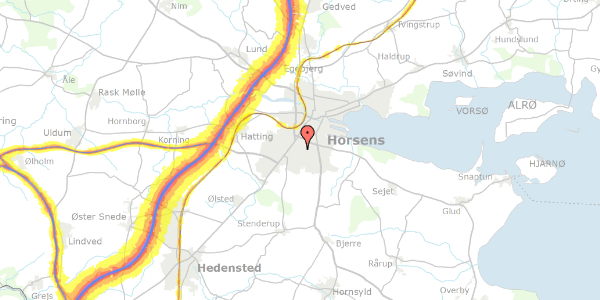 Trafikstøjkort på Bechsmindevej 4, 8700 Horsens