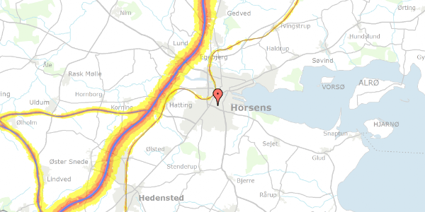 Trafikstøjkort på Beringsvej 30, 8700 Horsens