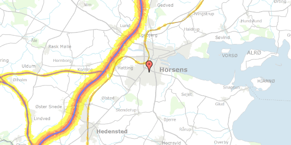 Trafikstøjkort på Beringsvej 87, 8700 Horsens