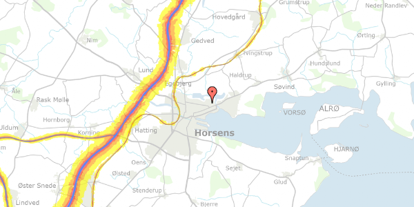 Trafikstøjkort på Beringsvænget 78, 1. tv, 8700 Horsens