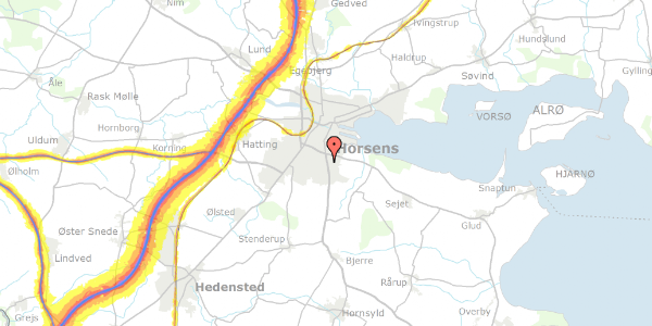 Trafikstøjkort på Bjerrevej 156I, 8700 Horsens