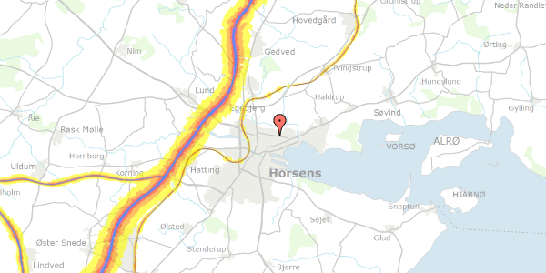 Trafikstøjkort på Blæsbjergvej 28, 8700 Horsens