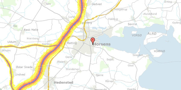 Trafikstøjkort på Brøndsalle 29, 8700 Horsens