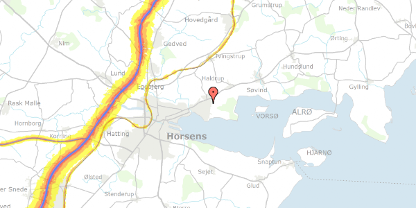 Trafikstøjkort på Bygaden 77, 1. , 8700 Horsens