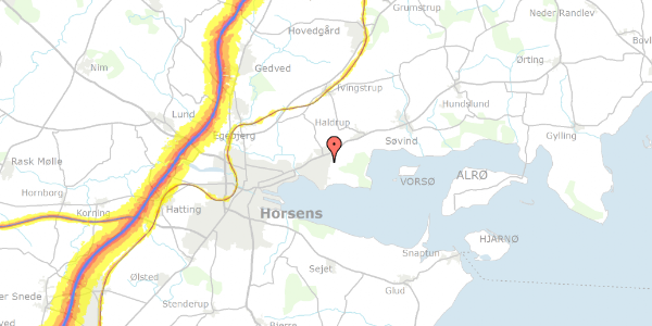 Trafikstøjkort på Bygaden 85, 8700 Horsens