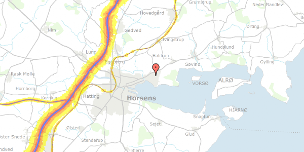 Trafikstøjkort på Byvangen 23, 8700 Horsens