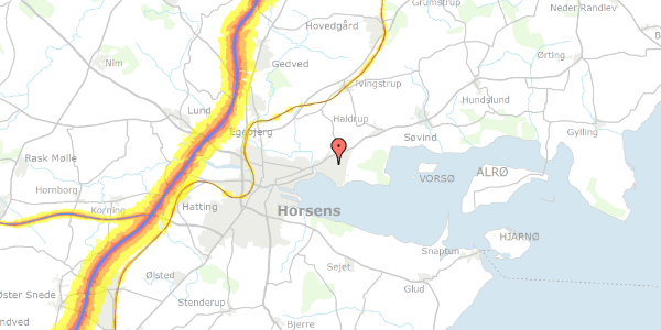 Trafikstøjkort på Byvangen 119, 8700 Horsens