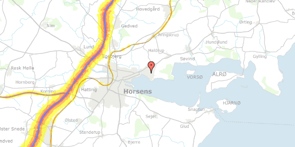 Trafikstøjkort på Byvangen 243, 8700 Horsens