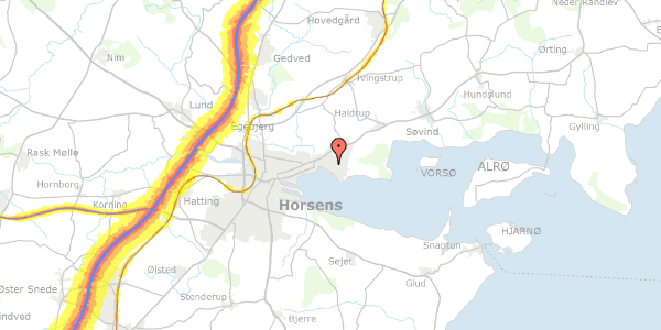 Trafikstøjkort på Byvangen 265, 8700 Horsens