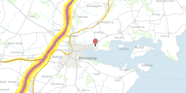 Trafikstøjkort på Byvangen 295, 8700 Horsens