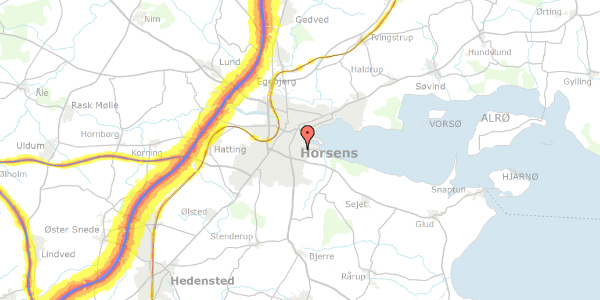 Trafikstøjkort på Dagnæsparken 58, 8700 Horsens