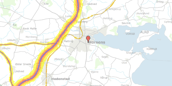 Trafikstøjkort på Danasalle 4, 8700 Horsens