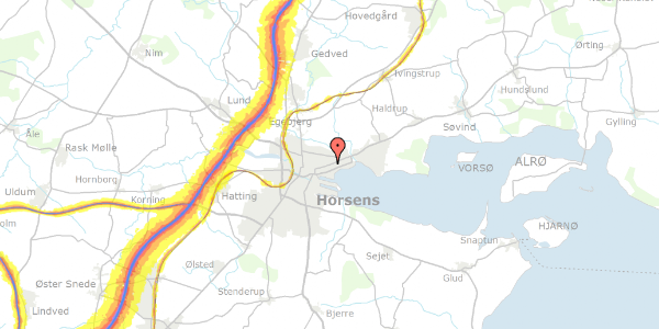 Trafikstøjkort på Danasvej 4, 8700 Horsens