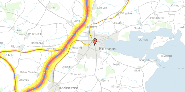 Trafikstøjkort på Edisonsvej 3, 8700 Horsens