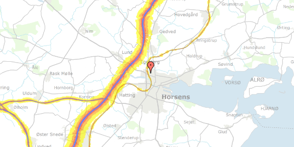 Trafikstøjkort på Egernvej 4, 8700 Horsens