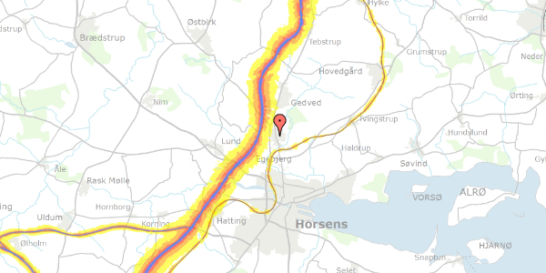 Trafikstøjkort på Egesholm 19, 8700 Horsens