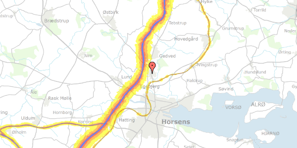 Trafikstøjkort på Egesholm 64, 8700 Horsens