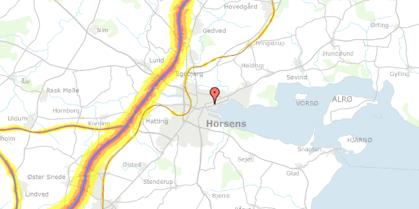 Trafikstøjkort på Emil Bojsens Gade 20, st. , 8700 Horsens