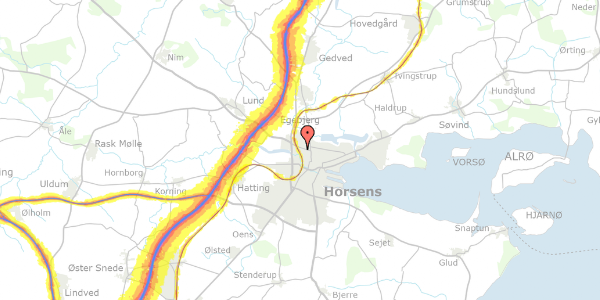 Trafikstøjkort på Emil Møllers Gade 116, st. th, 8700 Horsens