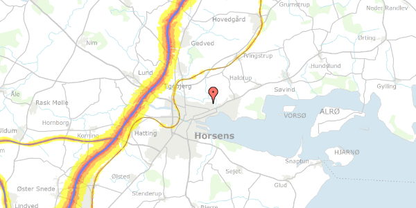 Trafikstøjkort på Enebærvej 1, 8700 Horsens