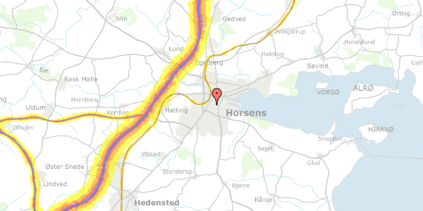 Trafikstøjkort på Enghavevej 21, 8700 Horsens