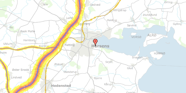 Trafikstøjkort på Fjordparken 280, 8700 Horsens