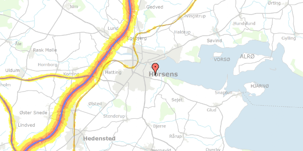 Trafikstøjkort på Fjordparken 298, 8700 Horsens